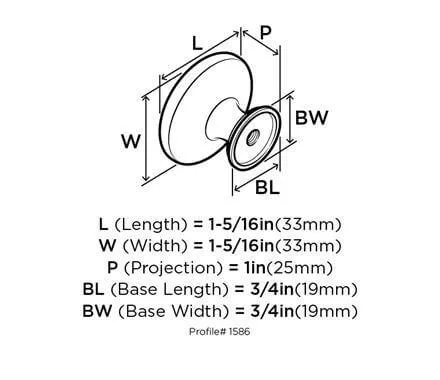 Amerock BP1586-ORB Oil Rubbed Bronze 3-Ring Cabinet Knob