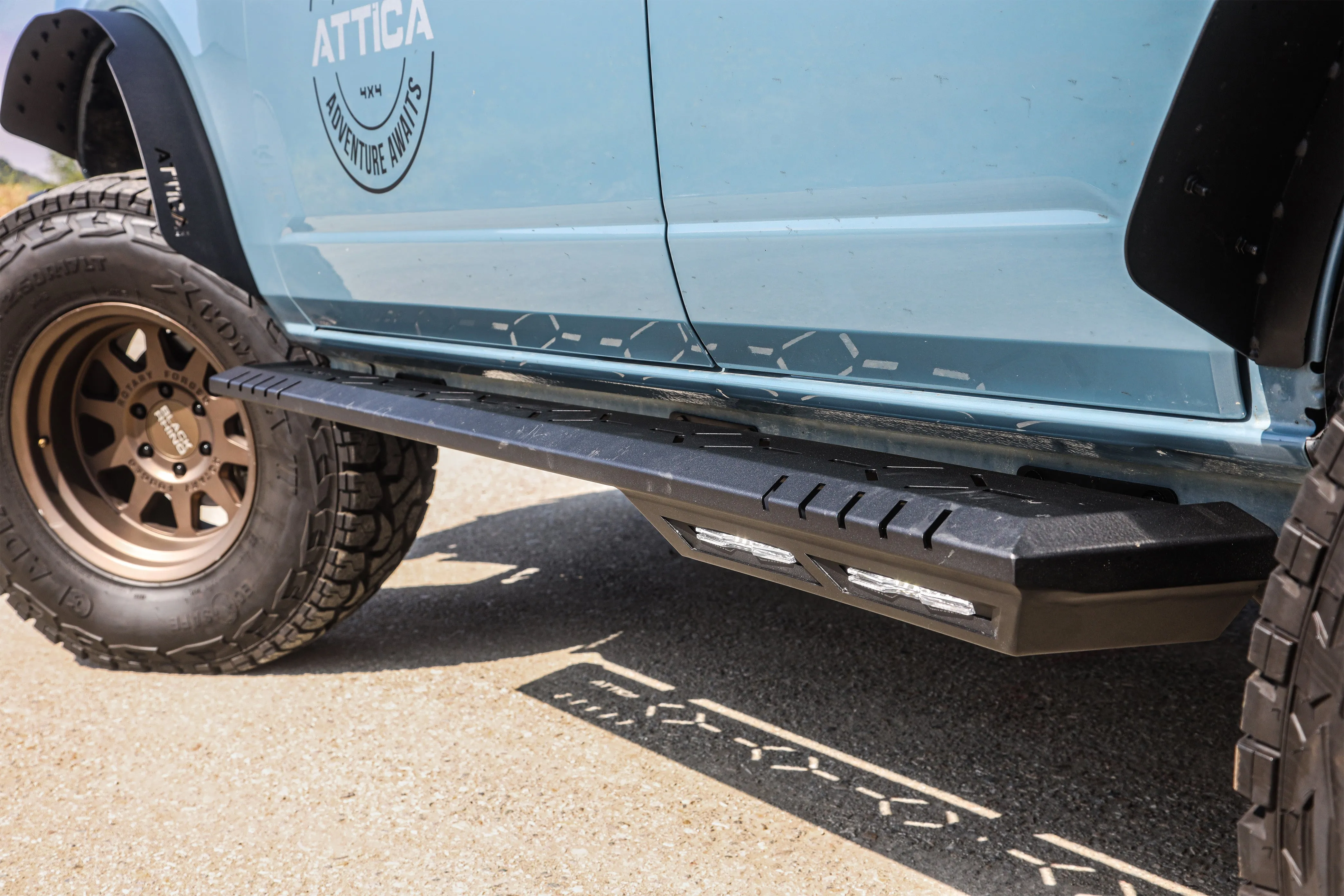 Attica 4x4 Side Steps Ford Bronco (2021-2023) Frontier Series - Body Mounted w/ Step Lights