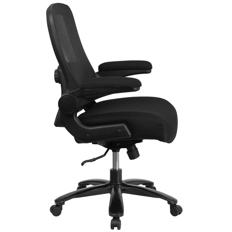 Big & Tall Office Chair | Black Mesh Executive Swivel Office Chair with Lumbar and Back Support and Wheels [BT-20180-GG]