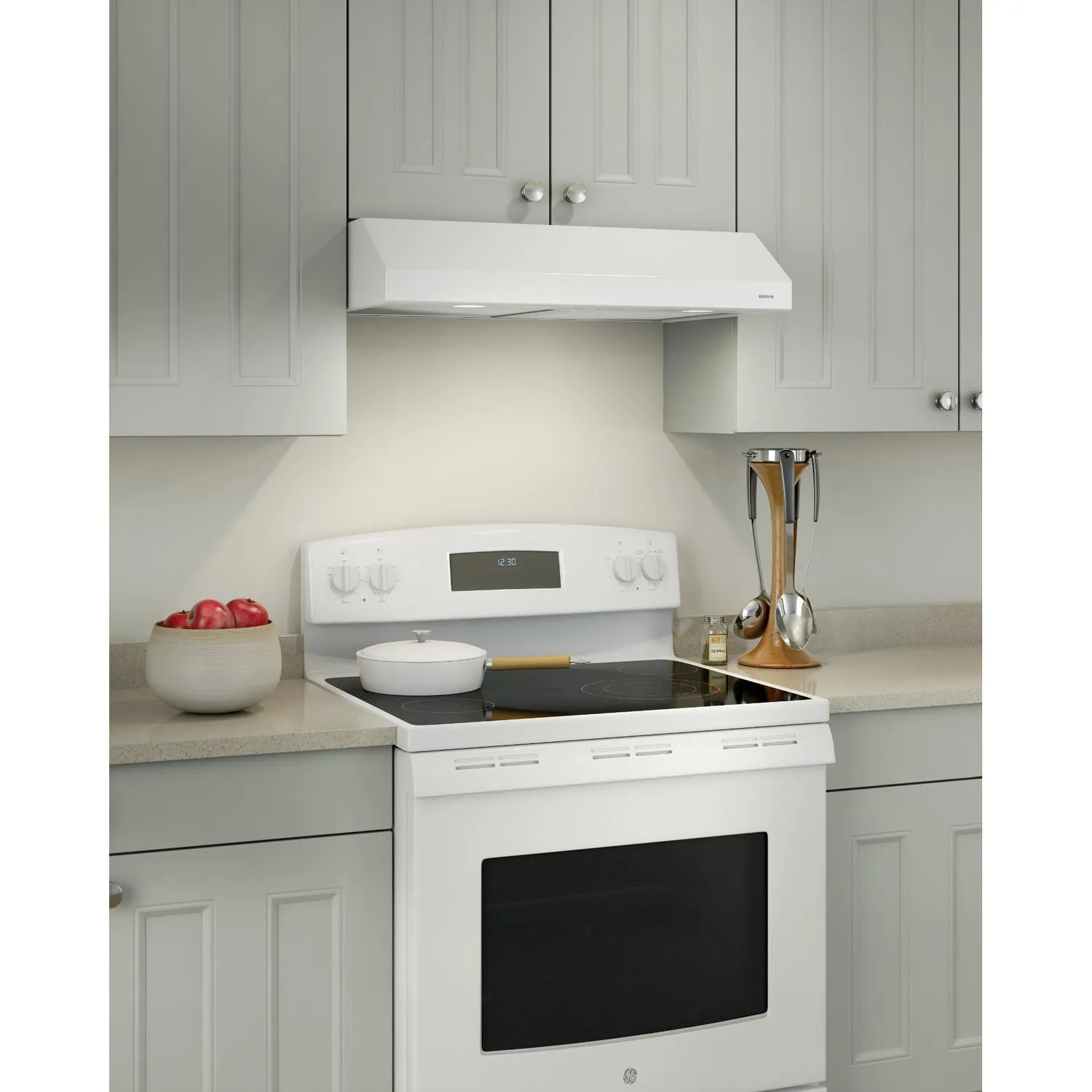 Broan BCSD124WW Glacier 24-Inch 300 Max Blower CFM 5 Sones White Range Hood