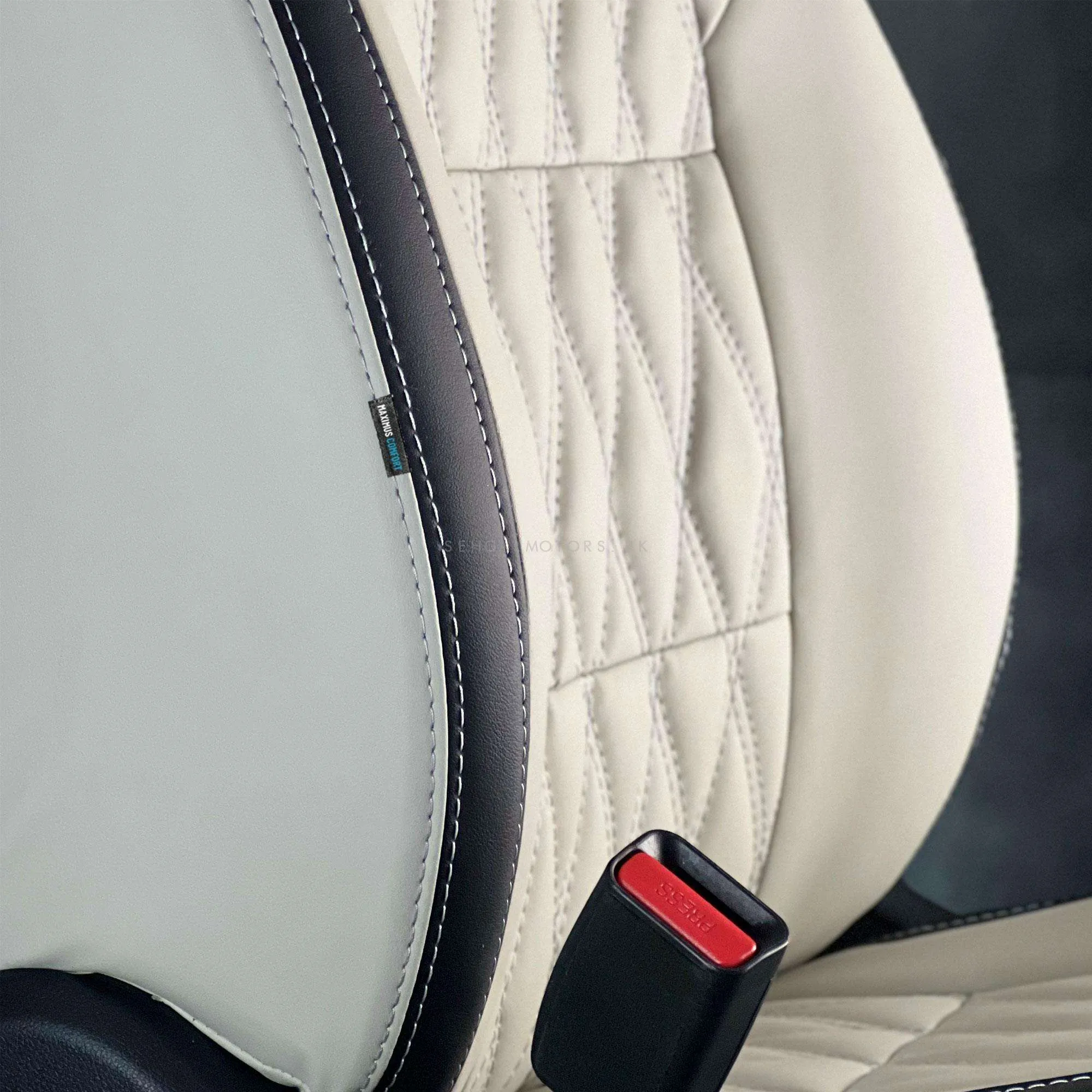 Changan Oshan X7 Diamond Cut Beige Black Seat Covers 5 Seater - Model 2022-2024