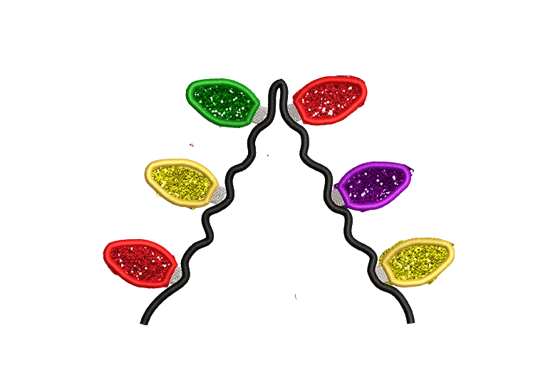 Christmas Lights Side Design Applique