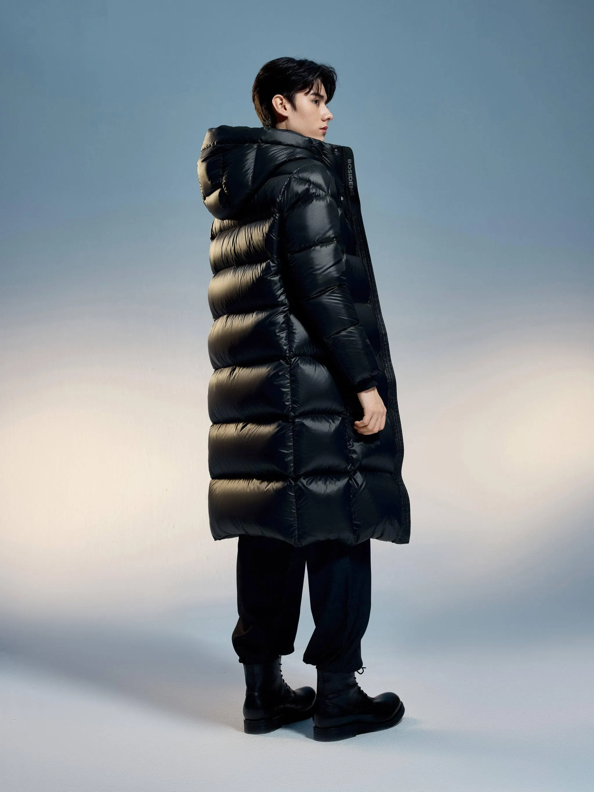 Classic long puffer with hood