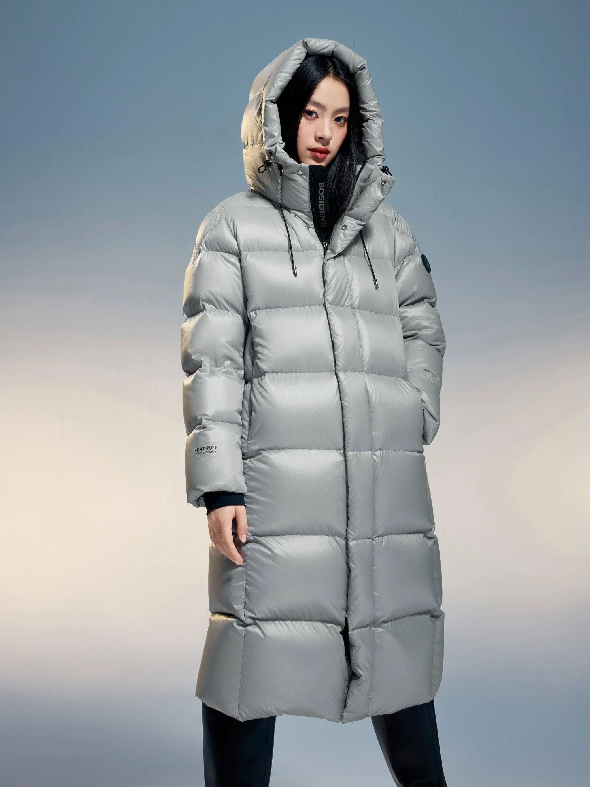 Classic long puffer with hood