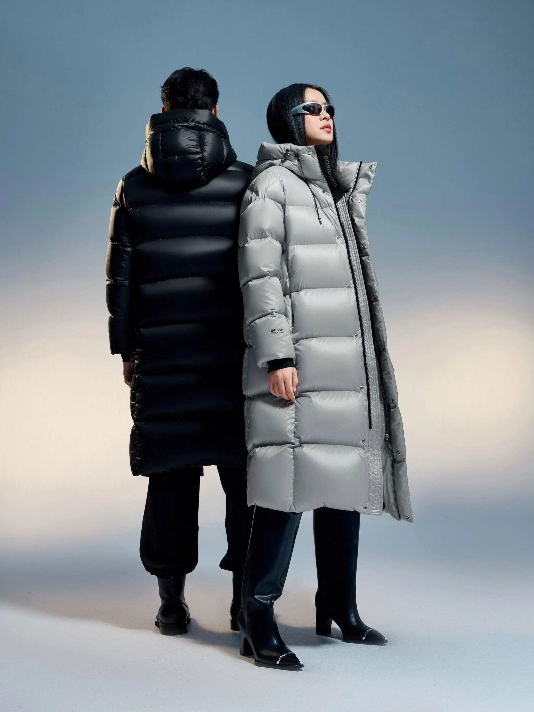 Classic long puffer with hood