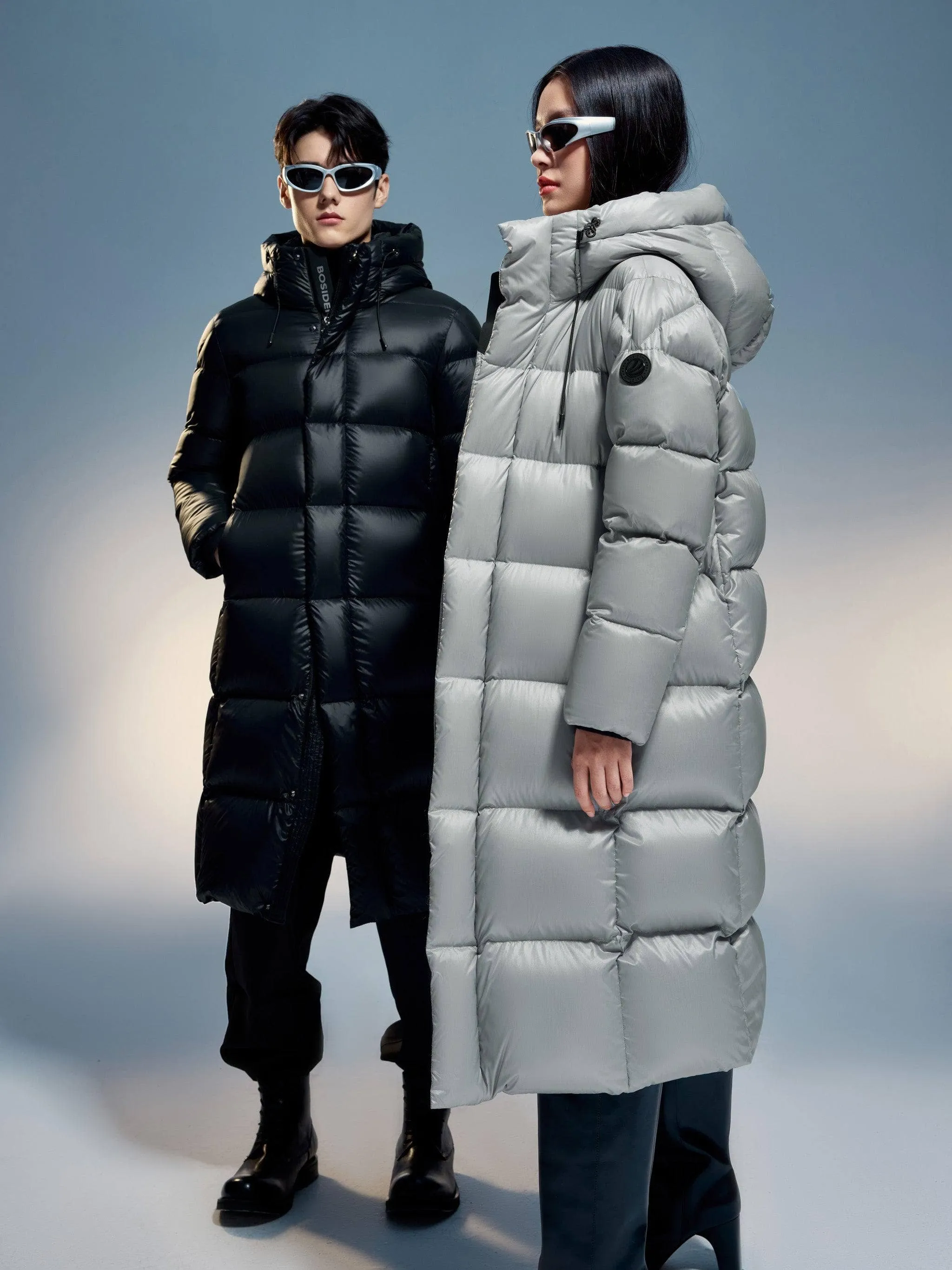 Classic long puffer with hood