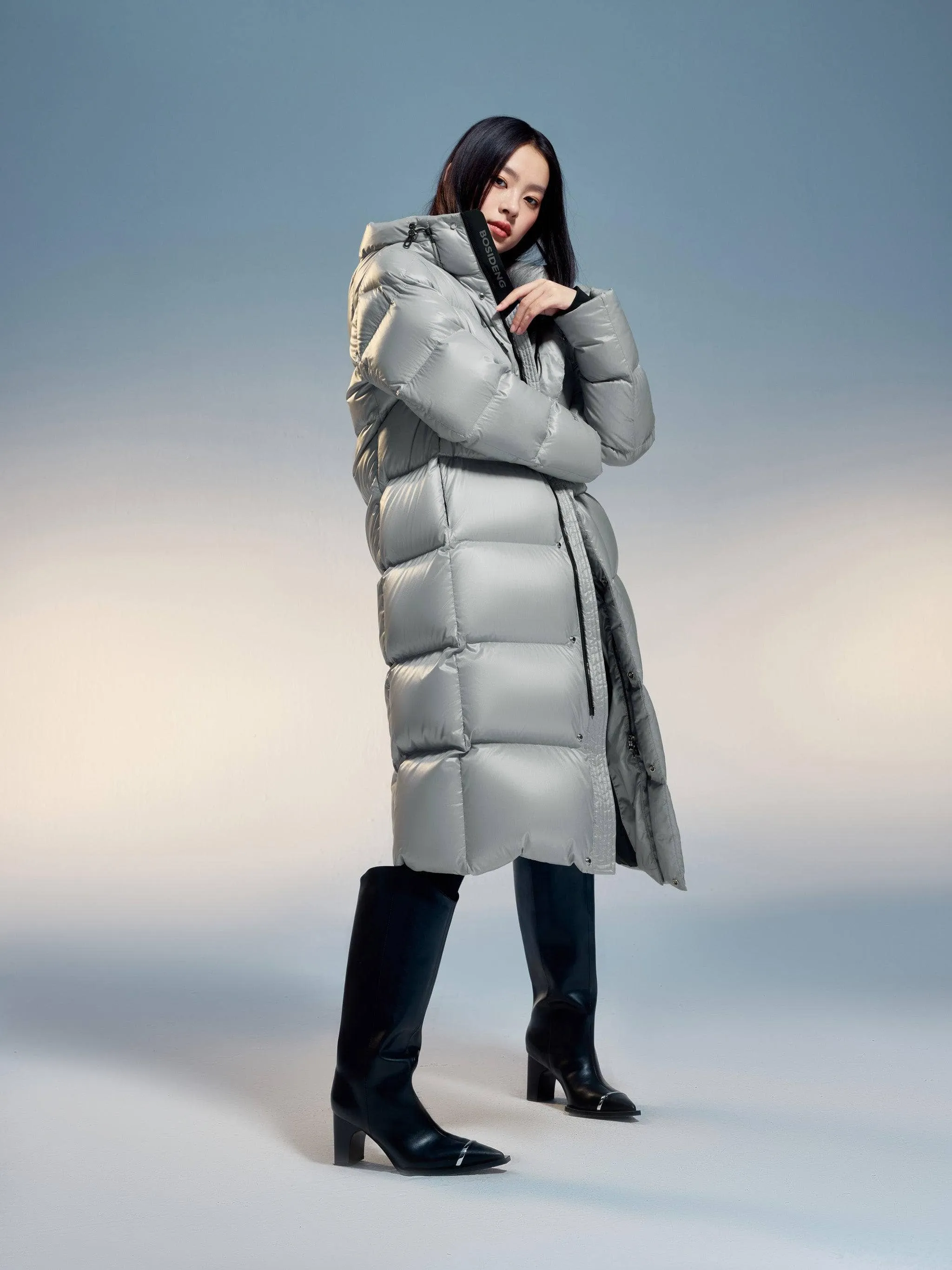 Classic long puffer with hood