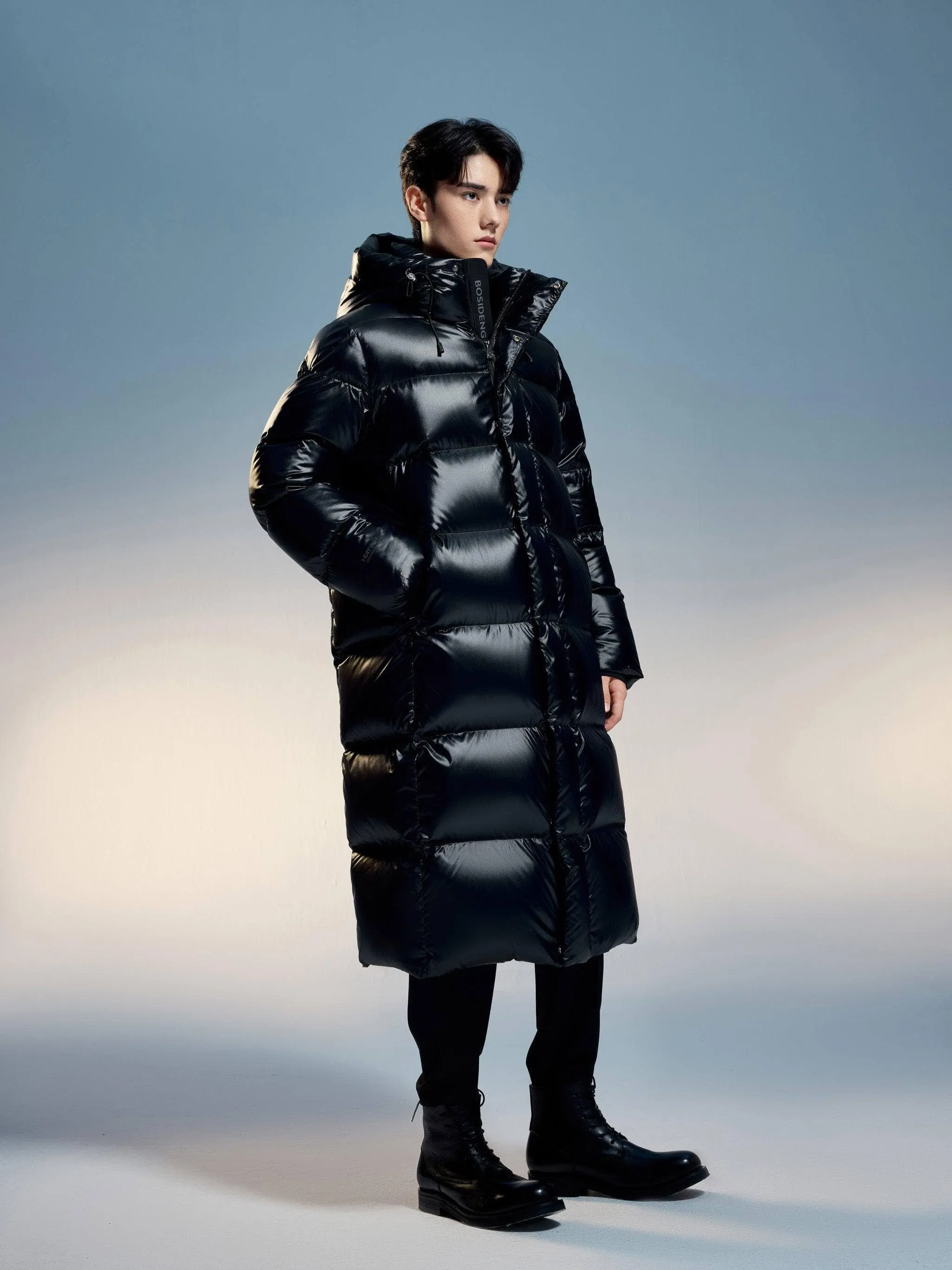 Classic long puffer with hood