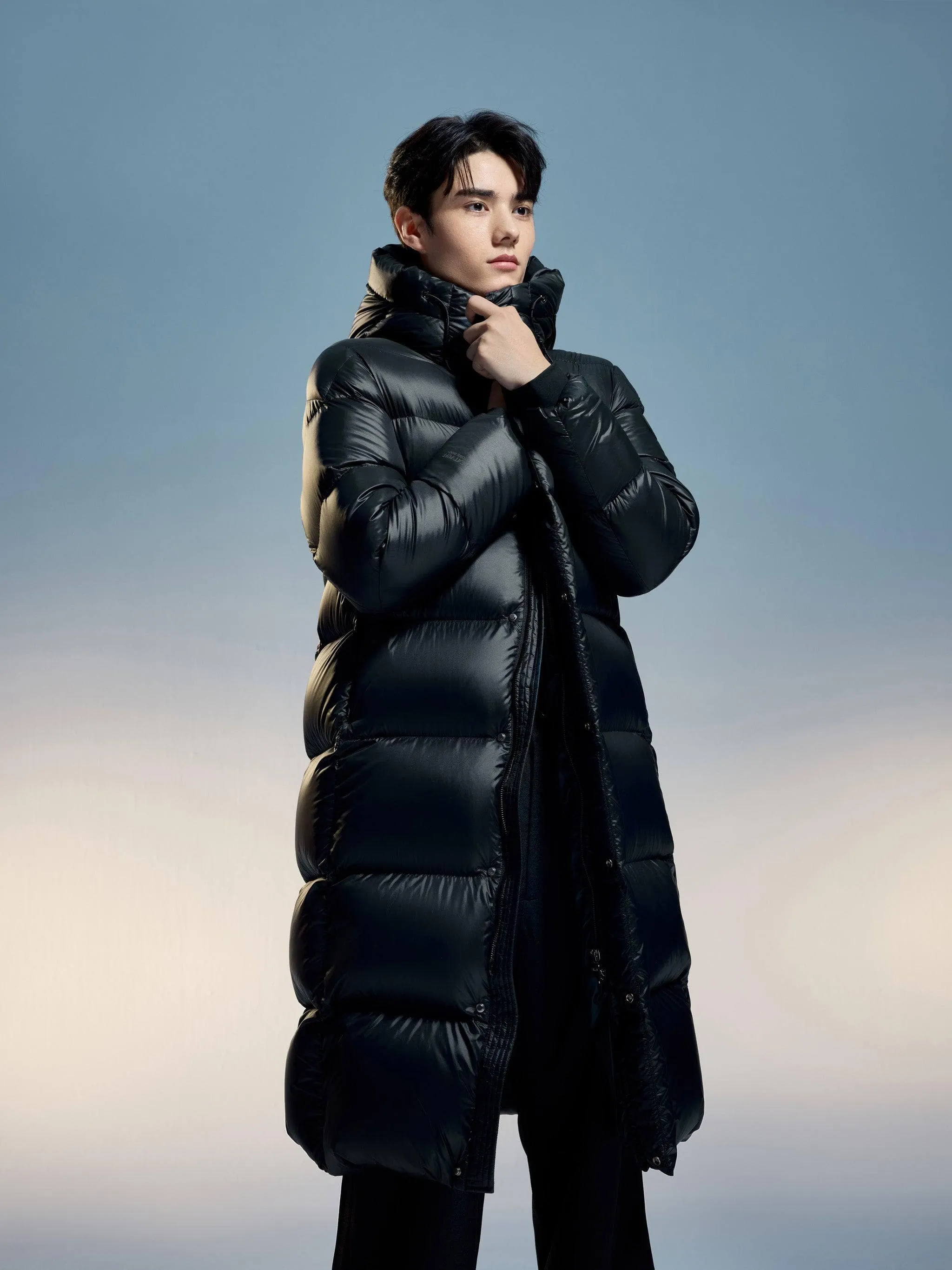 Classic long puffer with hood
