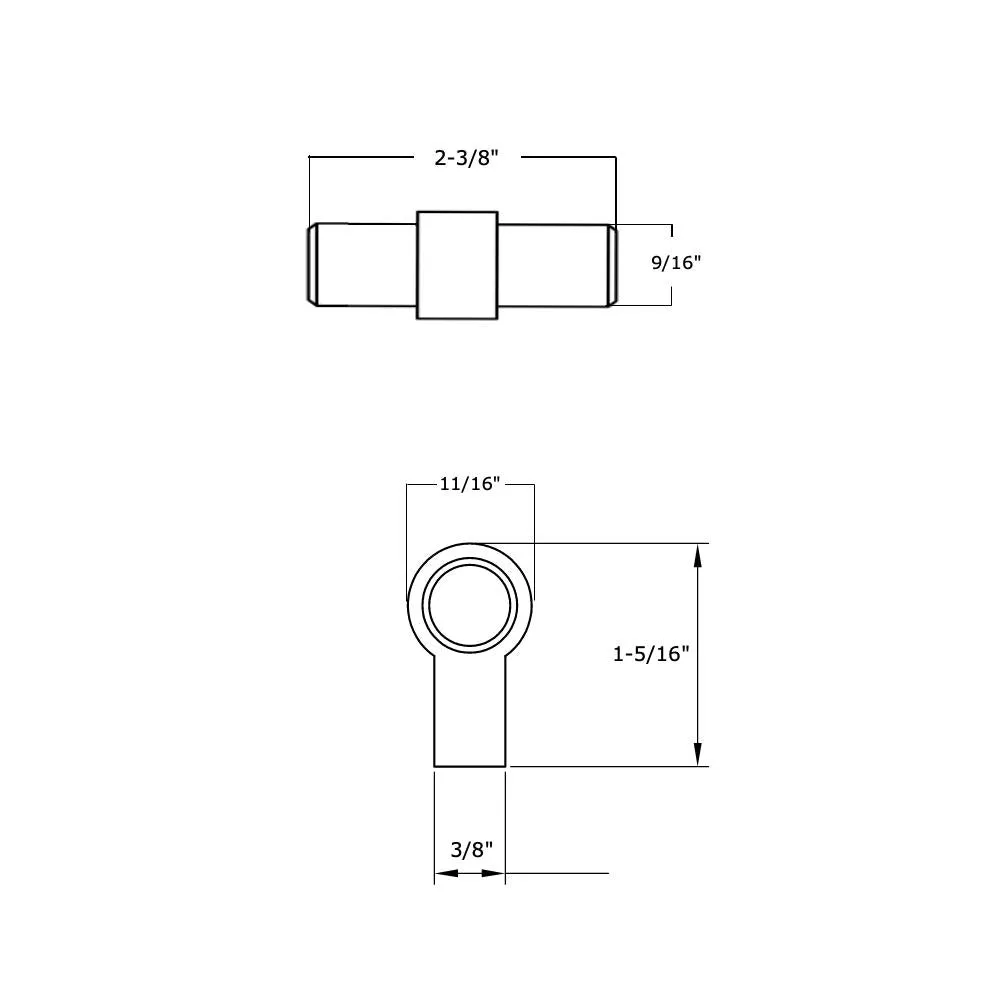 Cosmas 181BG Brushed Gold Euro Style T Bar Knob