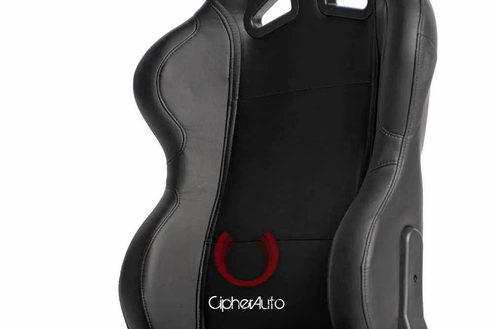 CPA1001 All Black Leatherette Cipher Auto Racing Seats - Pair