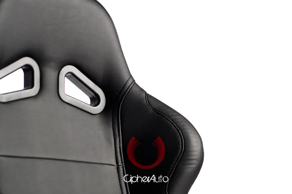 CPA1001 All Black Leatherette Cipher Auto Racing Seats - Pair