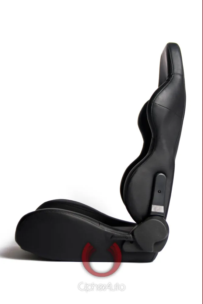 CPA1001 All Black Leatherette Cipher Auto Racing Seats - Pair
