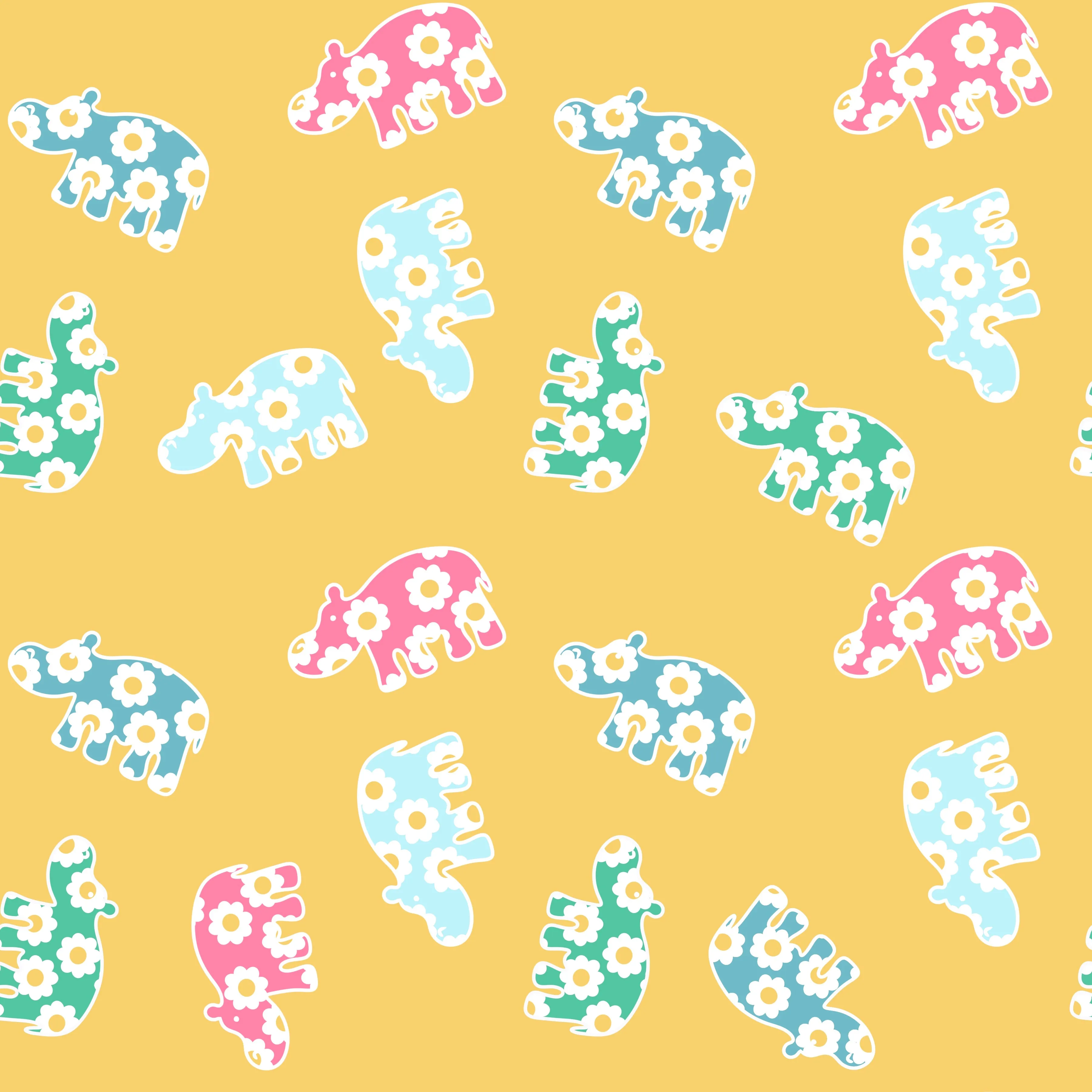 Fancy Flower Hippos - Sunny Side Up Collection