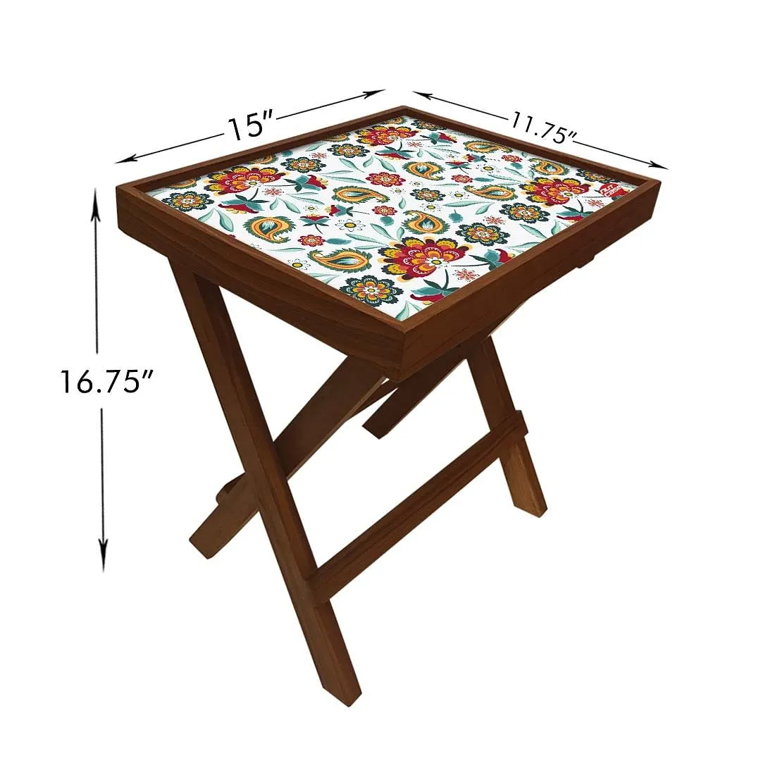 Folding Side Table - Teak Wood - Beautiful Tropical Design