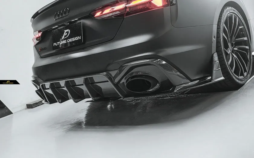 Future Design Carbon Fiber Rear Bumper Side Splitter for Audi RS5 S5 A5 B9 B9.5