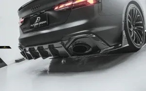 Future Design Carbon Fiber Rear Bumper Side Splitter for Audi RS5 S5 A5 B9 B9.5