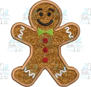 Gingerbread man Side Design Applique 3 sizes