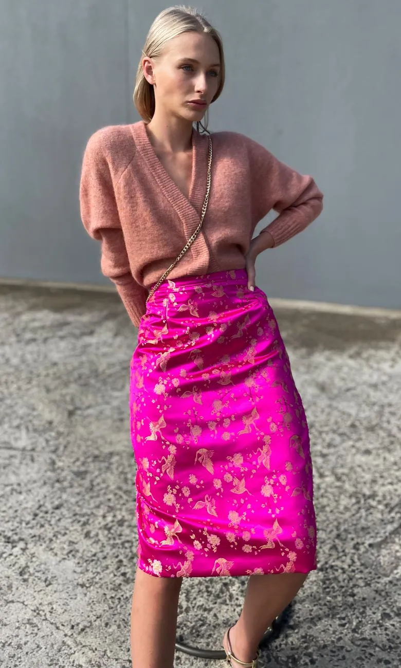 HOSS Madame Butterfly Skirt- Pink Goldy