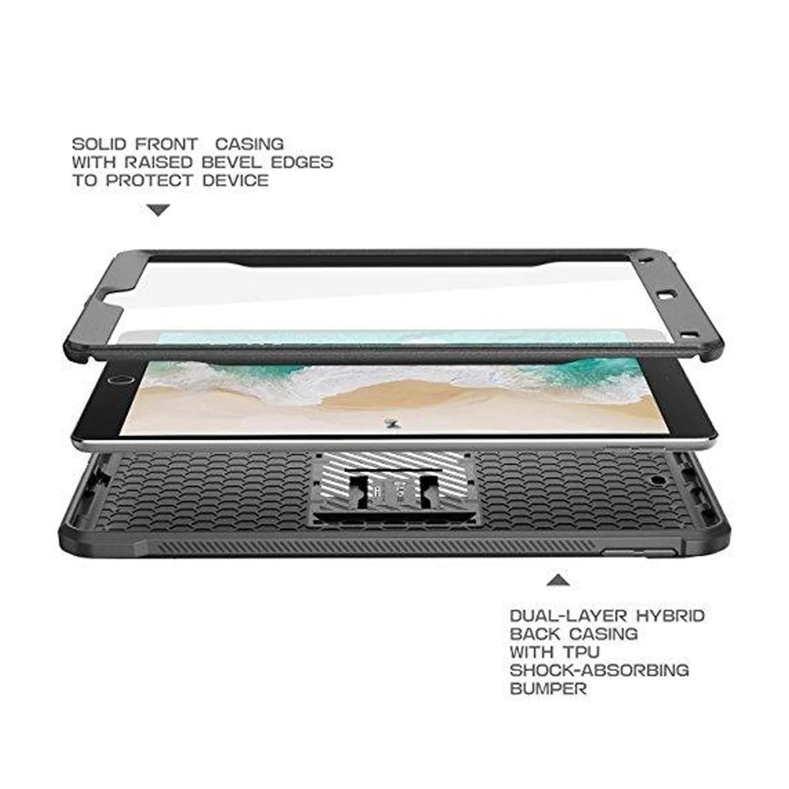 iPad Pro 10.5 inch (2017) Unicorn Beetle Rugged Case with Screen Protector-Black