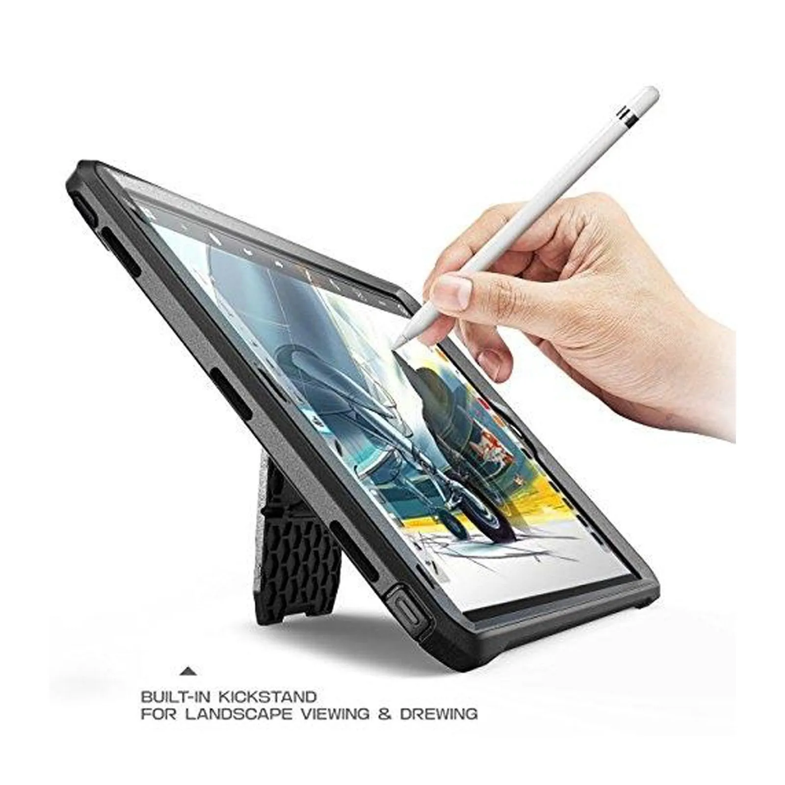 iPad Pro 10.5 inch (2017) Unicorn Beetle Rugged Case with Screen Protector-Black