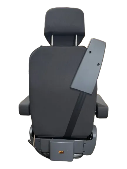 ISRI 6830KM/870 NTS Dual Armrest - LIEBHERR - Black Cloth - 3PT Seat Belt & 24v Compressor