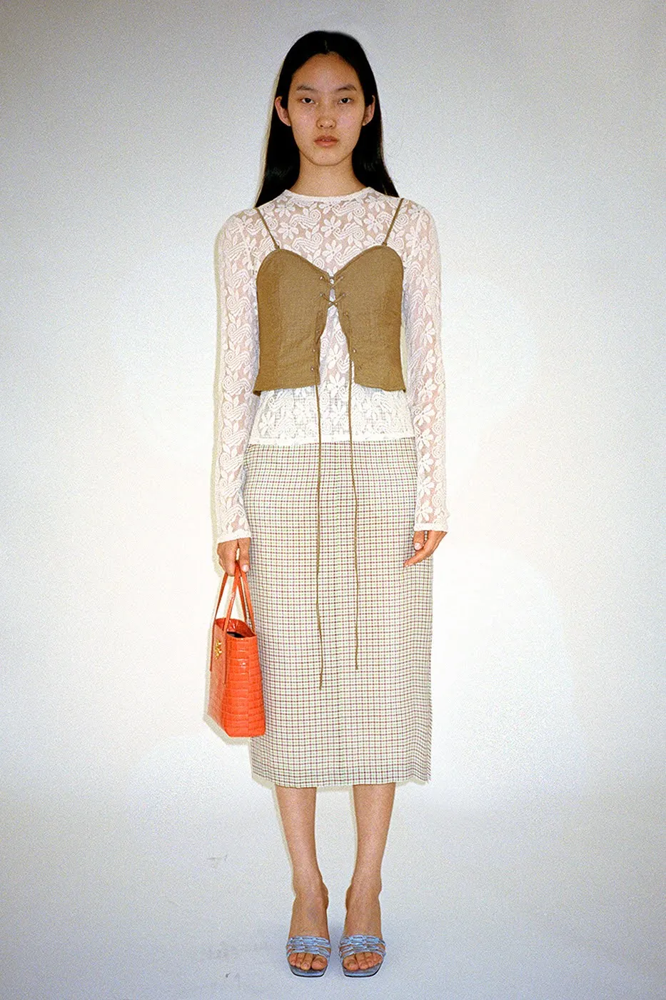 Justine Skirt Check Green