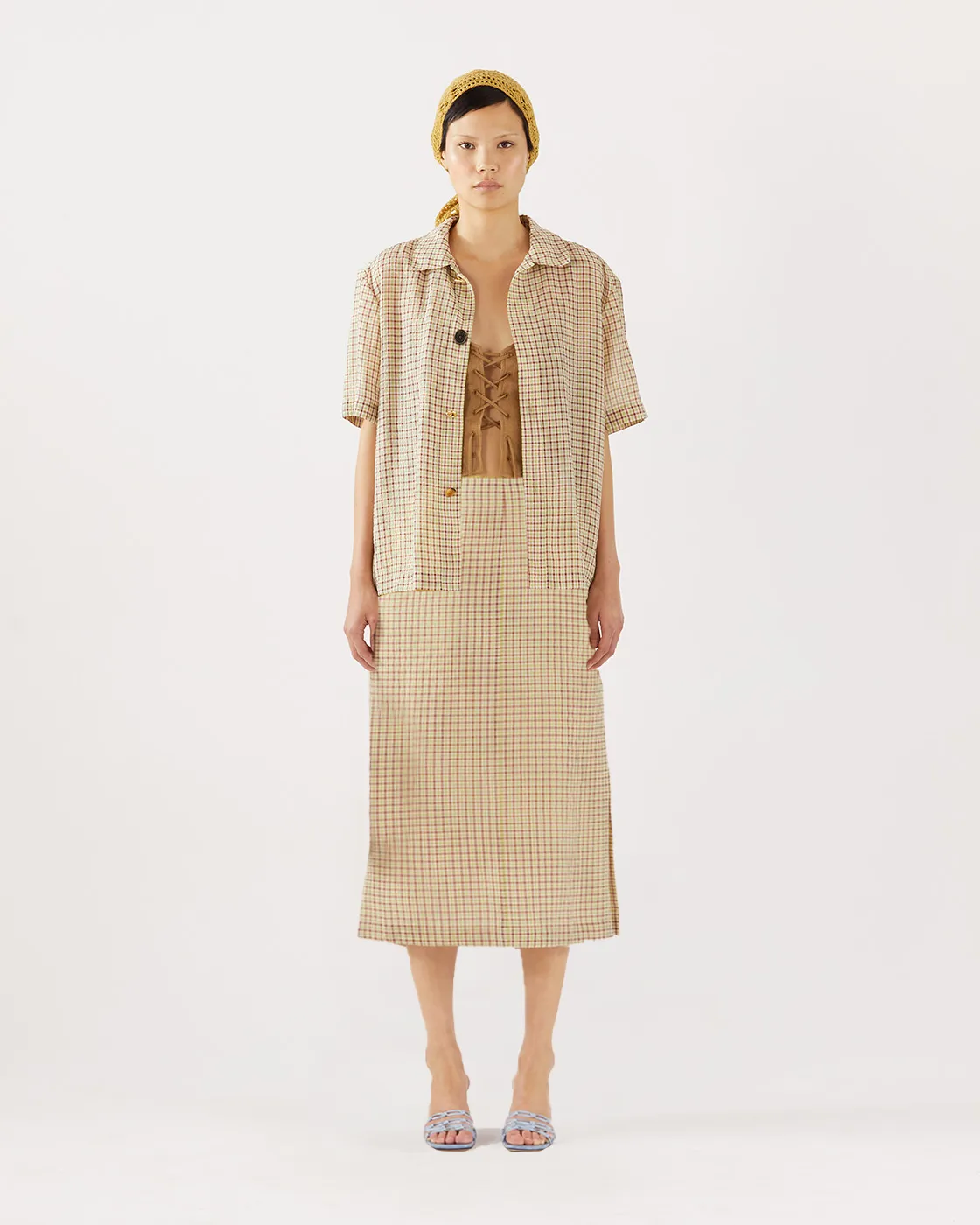 Justine Skirt Check Green