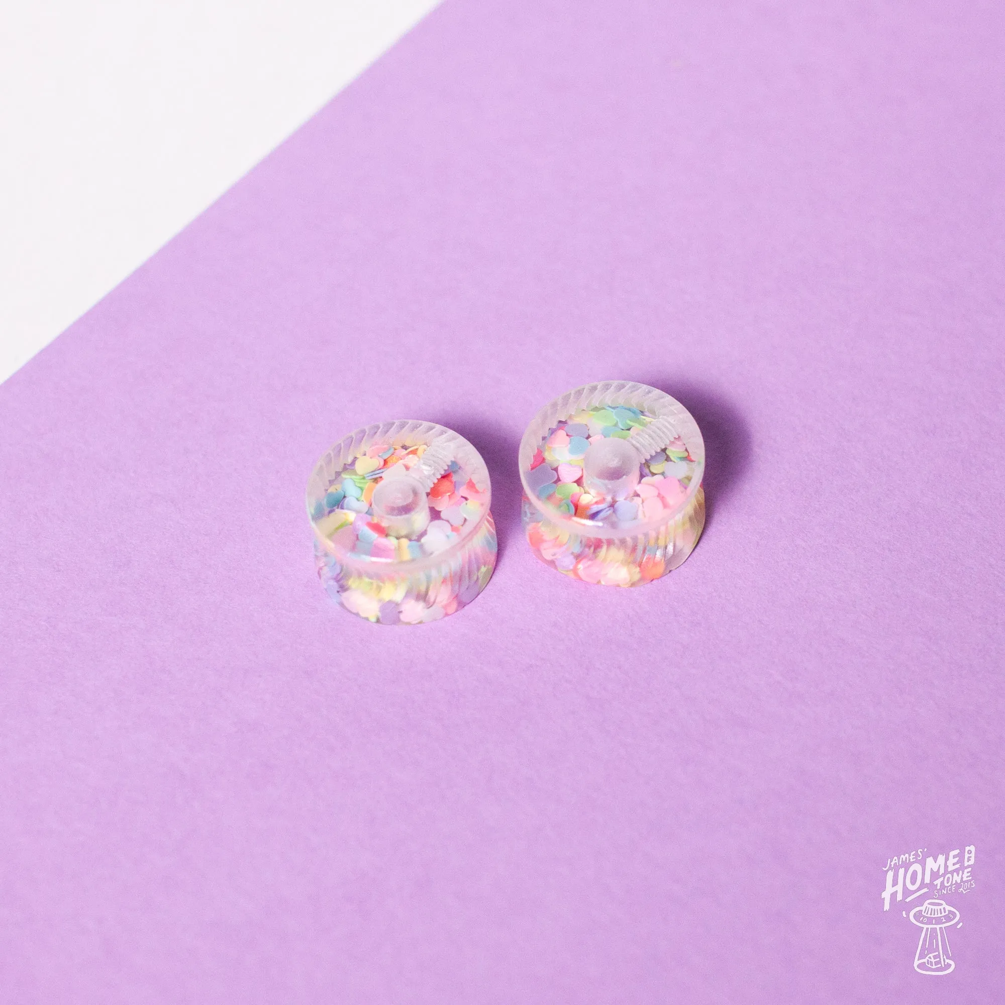 Knob Head custom - Heart-fetti Arc control knob duo