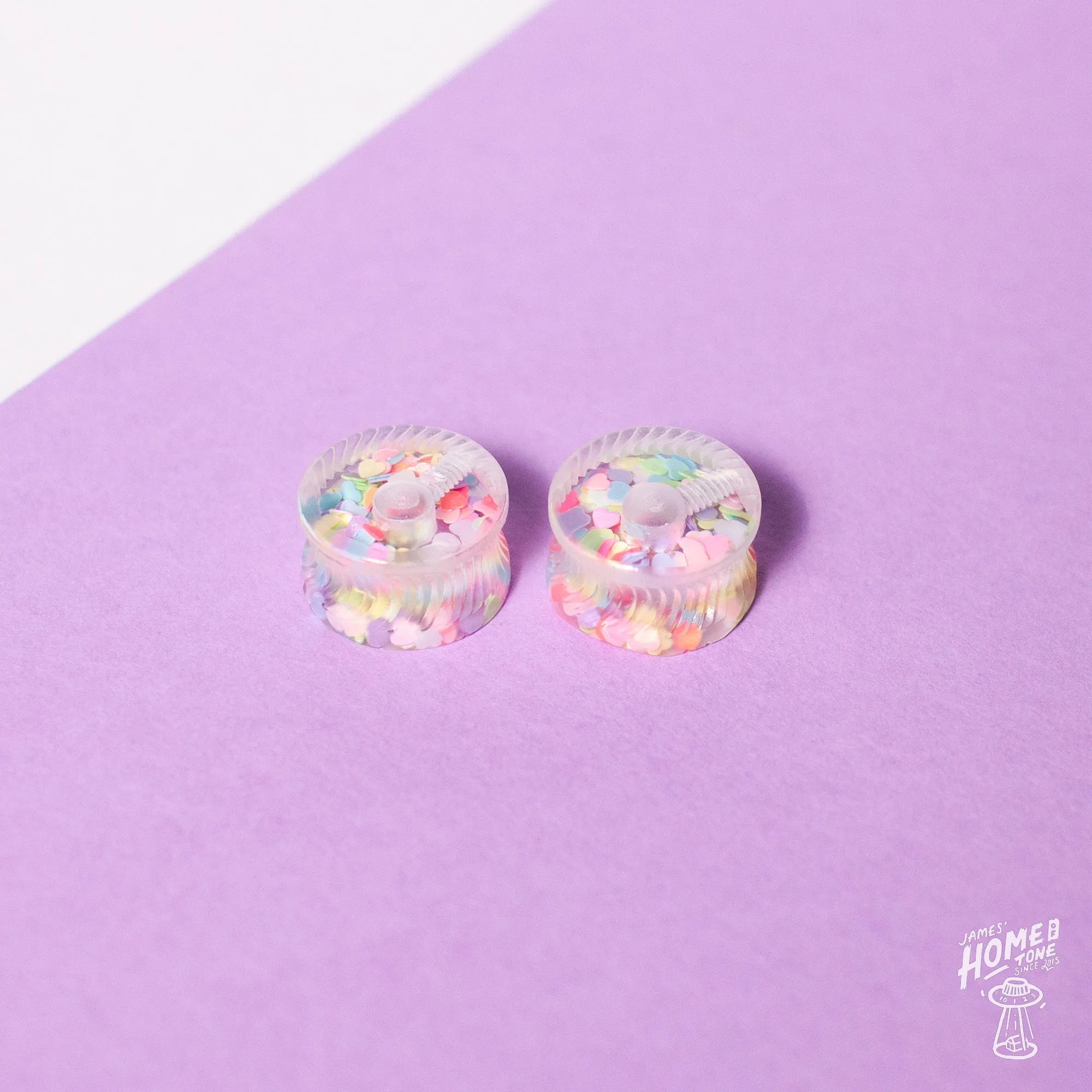 Knob Head custom - Heart-fetti Arc control knob duo