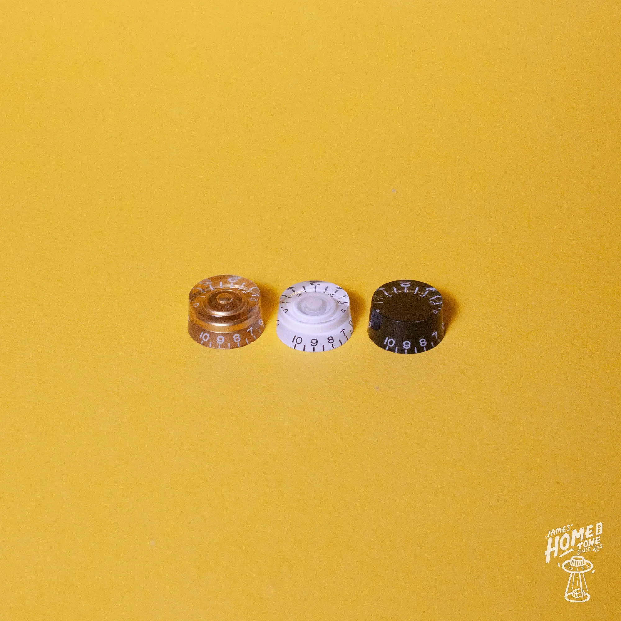 Left Handed Gibson style 'Speed' Control knob with embossed numbers for 5.95mm 24 Spline USA spec pots