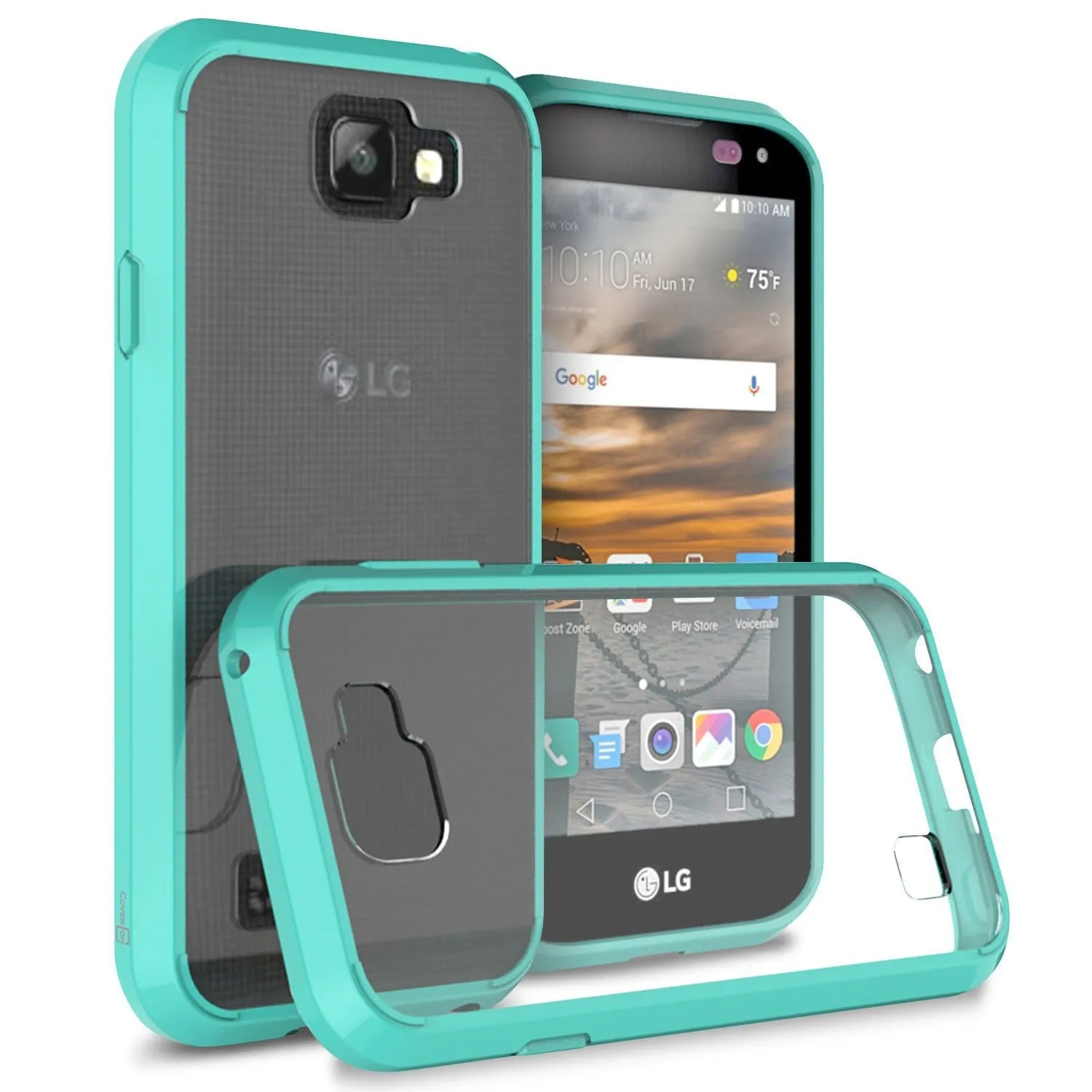 LG K3 Case, Slim Hybrid Armor EZ-Grip Bumper Case for LG K3 - Teal