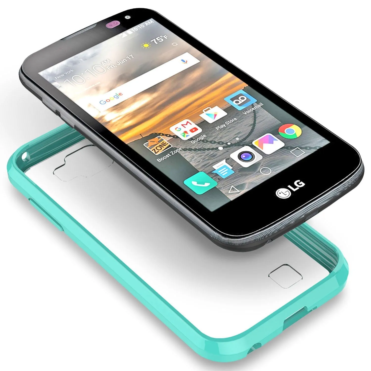 LG K3 Case, Slim Hybrid Armor EZ-Grip Bumper Case for LG K3 - Teal