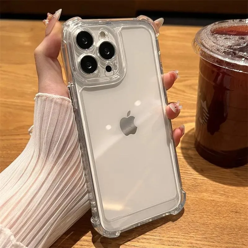 Luxury Clear Shockproof iPhone Case: Stylish Transparent Cover with Enhanced Drop Protection