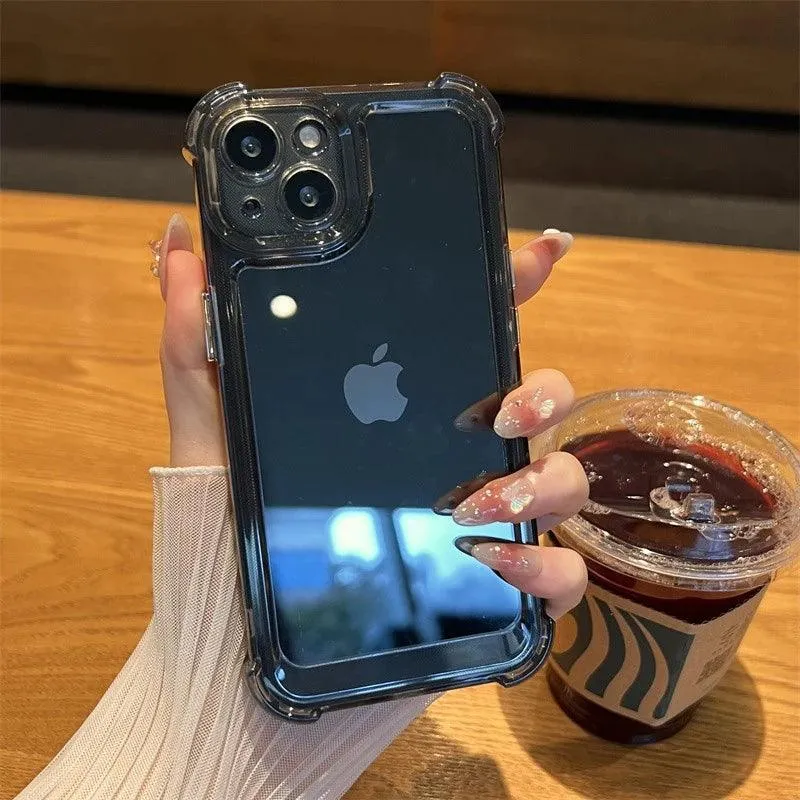 Luxury Clear Shockproof iPhone Case: Stylish Transparent Cover with Enhanced Drop Protection