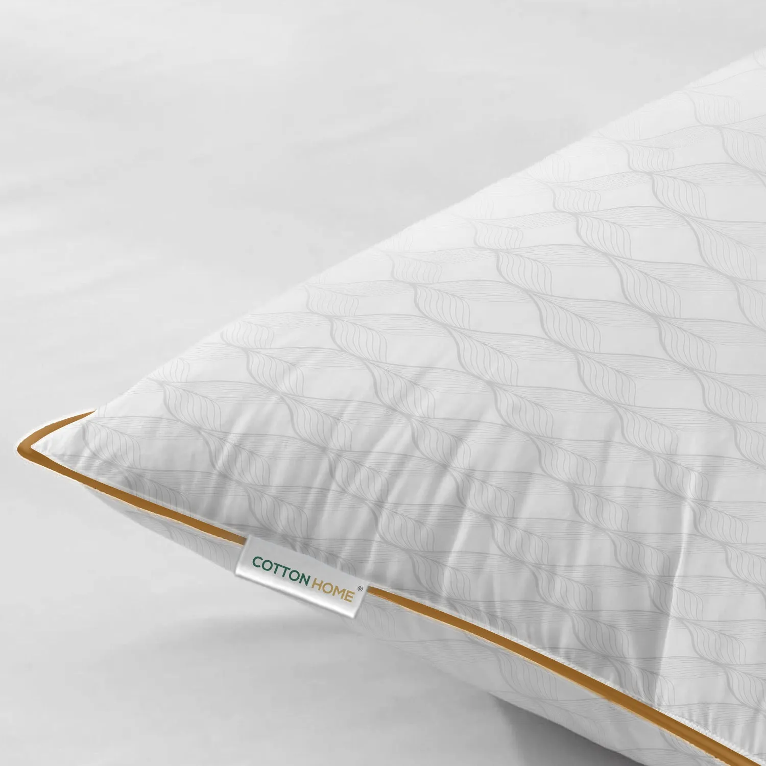 Royal Angler High Quality Wave Design Ultra Soft Premium Egyptian Cotton Dobby Jacquard  Pillow 50x75cm White