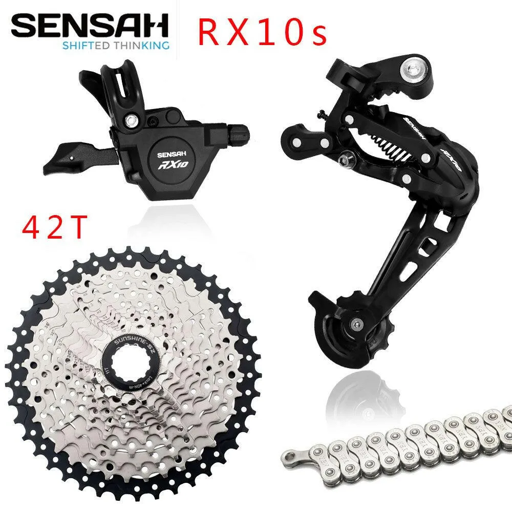 SENSAH RX10 1x10Speed Groupset YBN Chain Group Rear Derailleurs 36t 42t MTB Cassette  Shifter Rainbow M6000 A5 A7 Deore