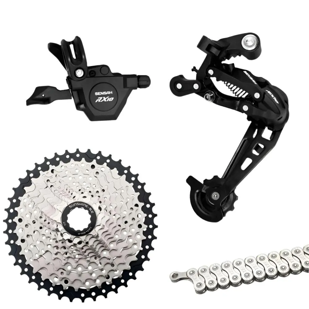 SENSAH RX10 1x10Speed Groupset YBN Chain Group Rear Derailleurs 36t 42t MTB Cassette  Shifter Rainbow M6000 A5 A7 Deore