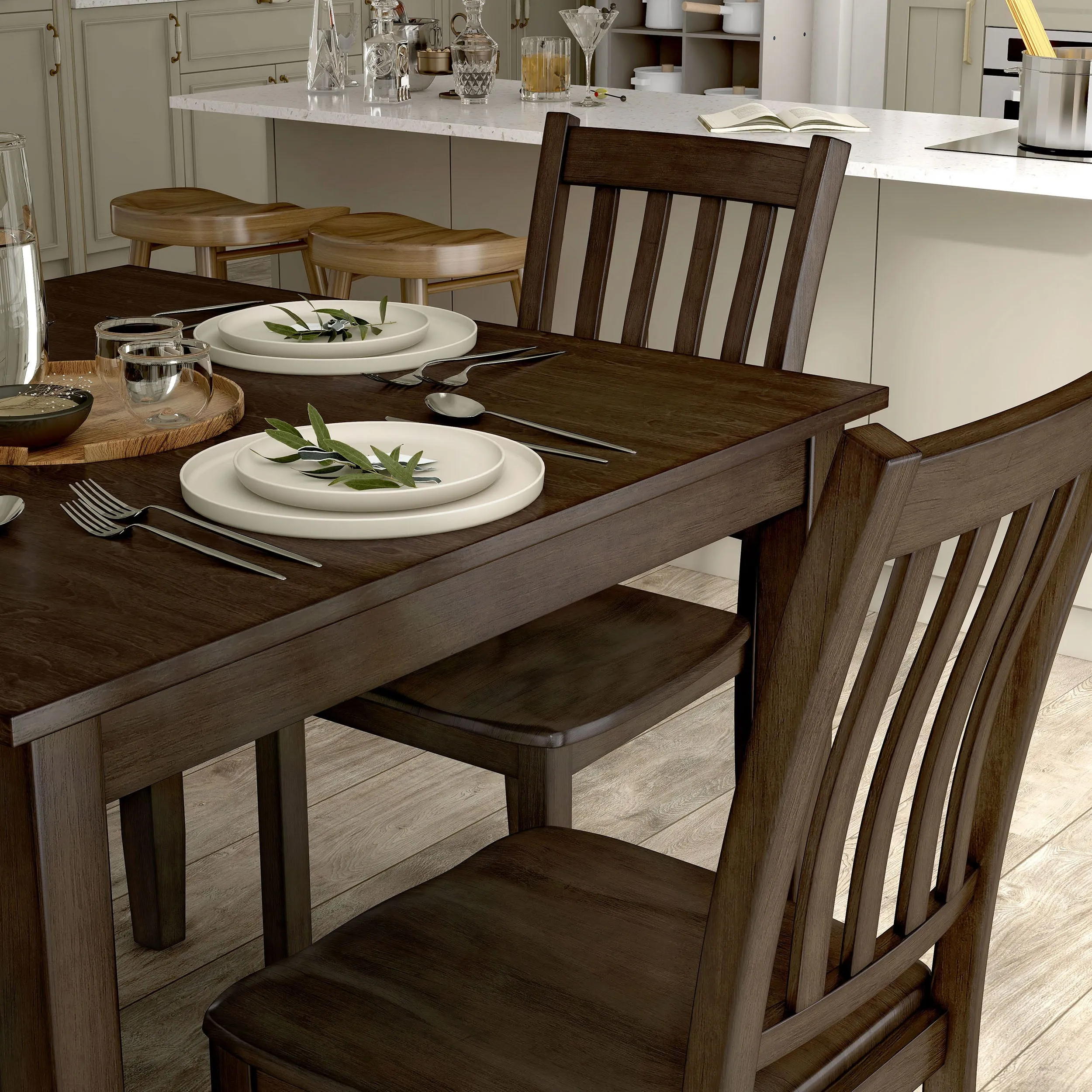 Sherry 5-Piece Square Wood Top Dining Room (Seats-4)