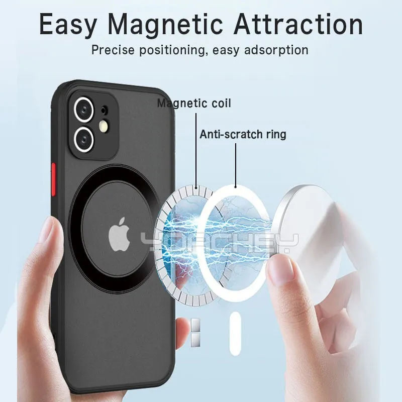 Shockproof Matte Magsafe Apple iPhone Case 16, 16 Pro, 16 Plus, 16 Pro Max