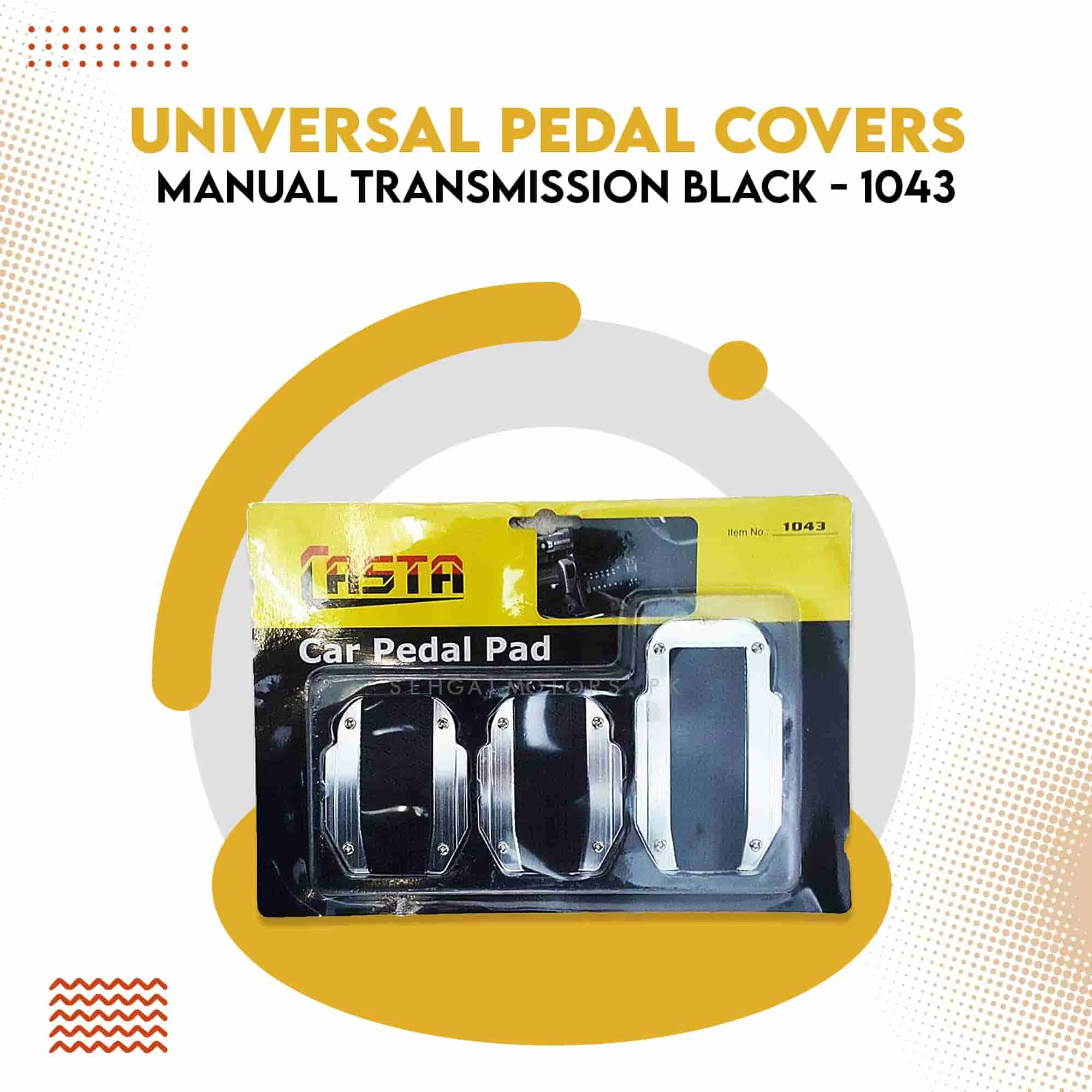 Universal Pedal Covers Manual Transmission Black - 1043