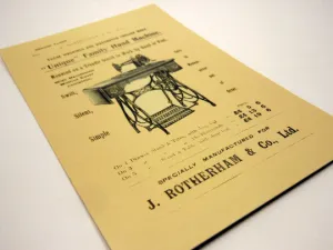 Vintage Style Postcard Set of 4 ~ Unique Family Hand Machine ~ Vintage Sewing Machine Salesman Advertisement Postcard