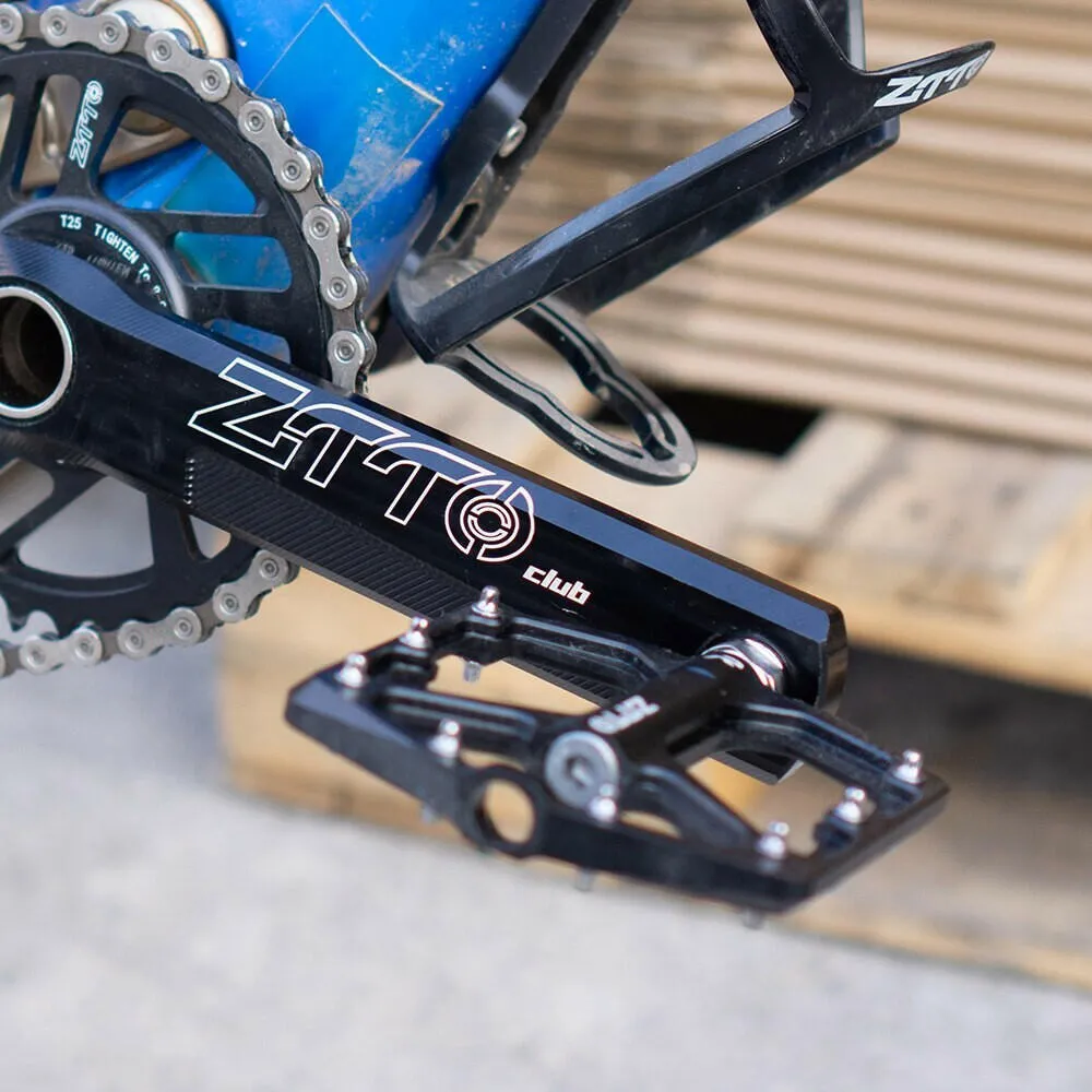 ZTTO MTB CNC Aluminum Alloy Ultralight Flat Pedal AM Enduro Bike Smooth Bearings 9/16 Thread Large Area For Gravel JT07
