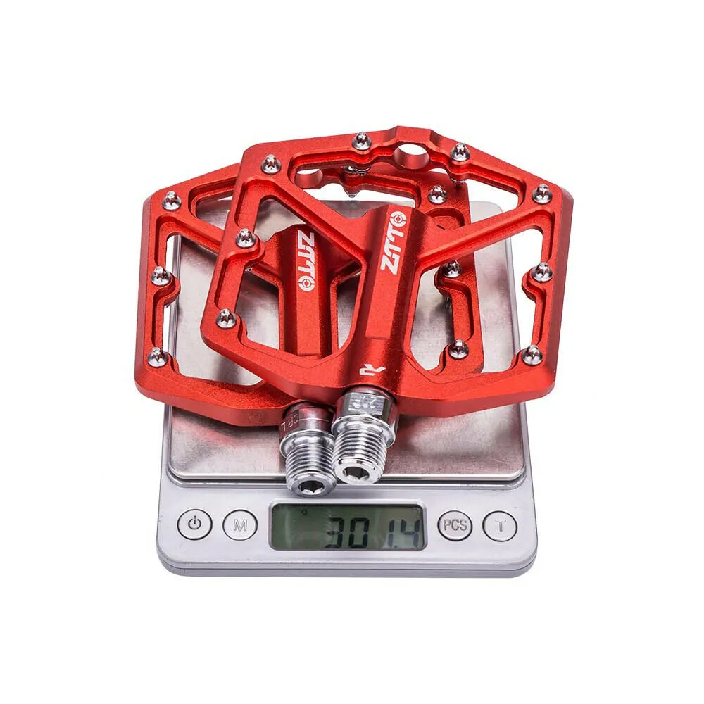 ZTTO MTB CNC Aluminum Alloy Ultralight Flat Pedal AM Enduro Bike Smooth Bearings 9/16 Thread Large Area For Gravel JT07