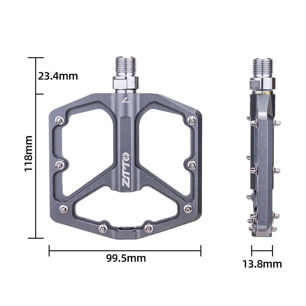 ZTTO MTB CNC Aluminum Alloy Ultralight Flat Pedal AM Enduro Bike Smooth Bearings 9/16 Thread Large Area For Gravel JT07